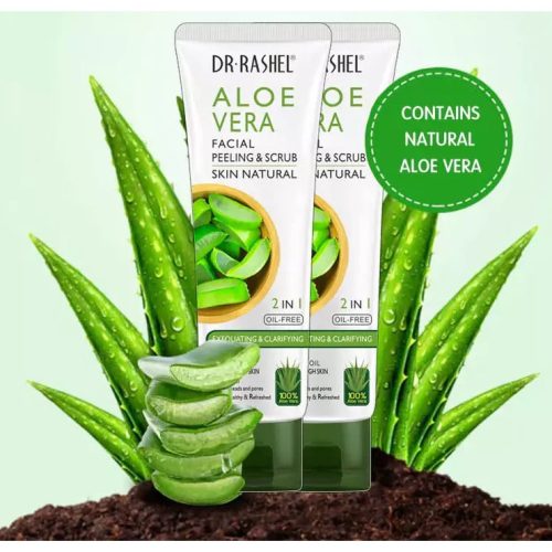 Dr. Rashel Aloe Vera arc- és bőrradír természetes 2 az 1-ben olajmentes hámlasztó és bőrtisztító 100 gr DRL-1531