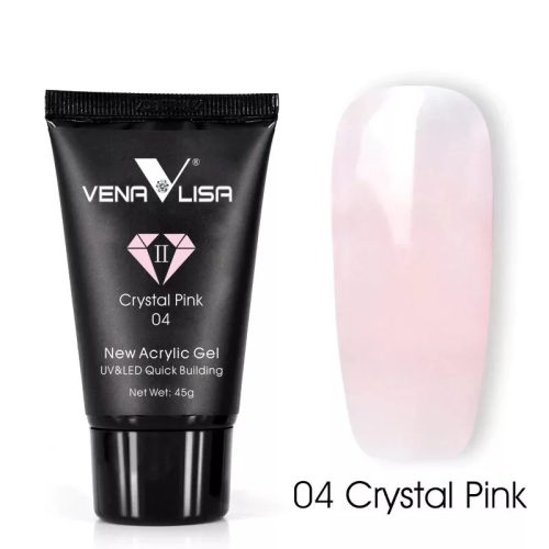 Venalisa Új Acryl Gél/Poly Gél  04 Crystal Pink/ Kristály Rózsaszín 45G