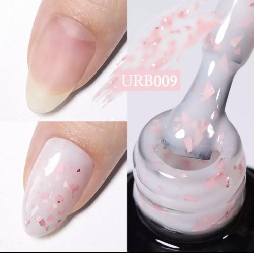 UR Sugar Rubber Base Gél  Fehér-pink glitter  urb009