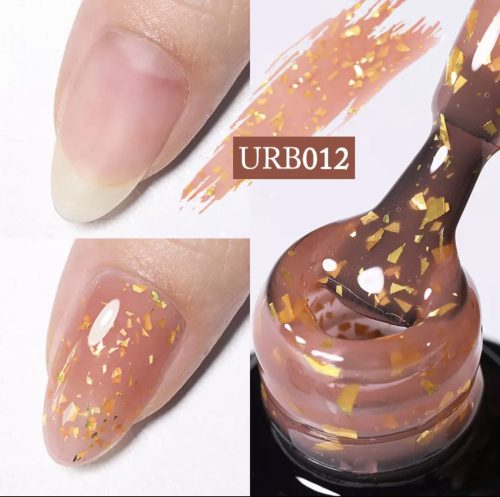 UR Sugar Rubber Base Gél  barna-arany glitter  urb012