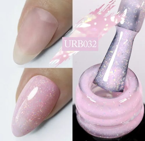 UR Sugar Rubber Base Gél  pink-színes csillám  urb032