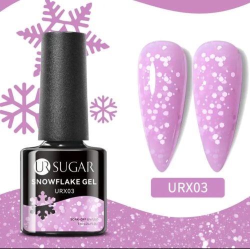 UR Sugar Snowlfake/Hópehely Gél lakk Urx03 lila